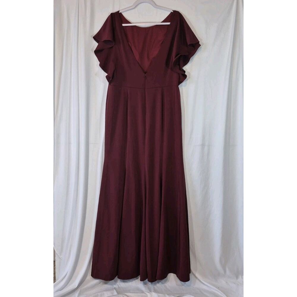 Marchesa Notte Bridesmaid Modena Maroon Party Evening Gown US 16 New w Tags - Picture 6 of 10